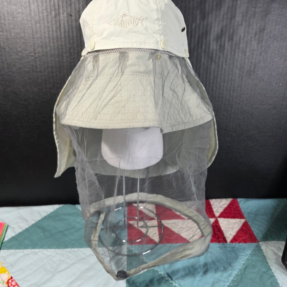 Palmyth Mosquito Net Hat Beige Convertible Sun Shade Fishing Bucket Hat OSFA